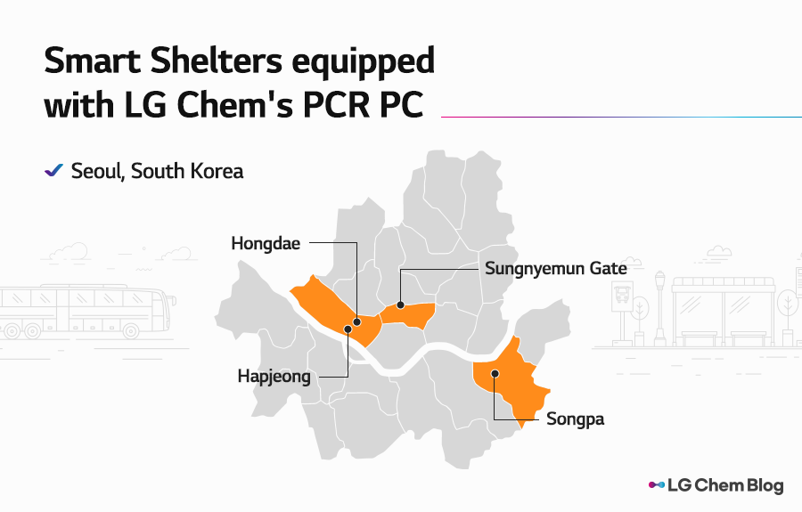 Smart Shelters equipped with LG Chem's PCR PC