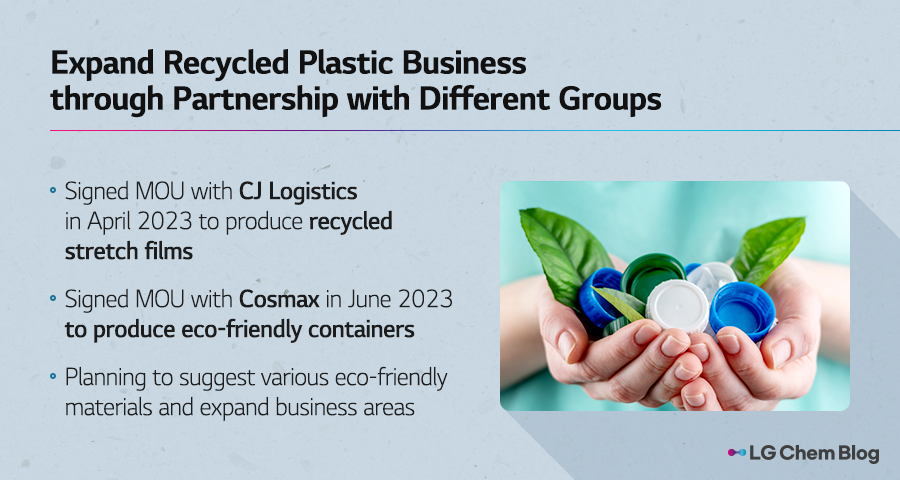 Expand recycled plastic business through partnership with different groups