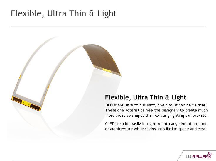 OLED 조명: flexible, ulrtra thin & light