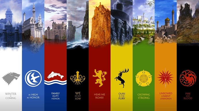 왕좌의 게임에 등장하는 일곱 개 가문 깃발
