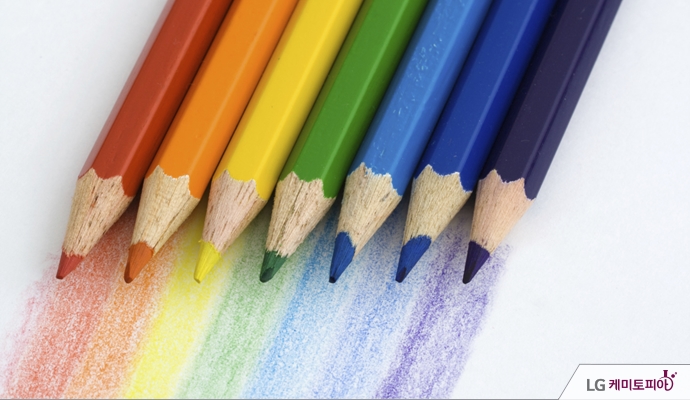 무지개 7색깔 색연필