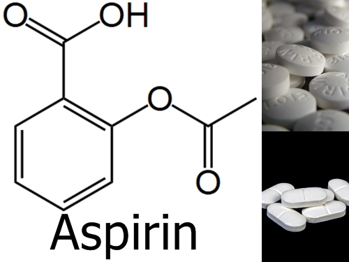 아스피린의 화학기호식과 사진